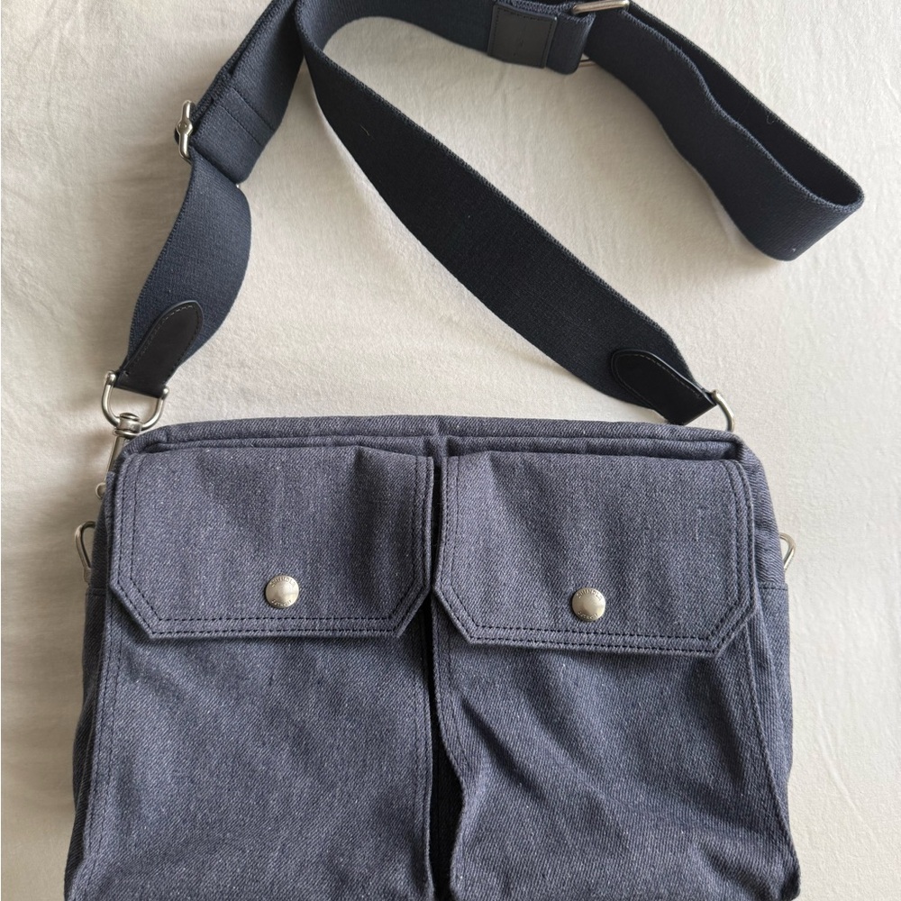 Shinola Detroit Traveler Crossbody Denim Canvas Trim Bag Blue Unisex - New